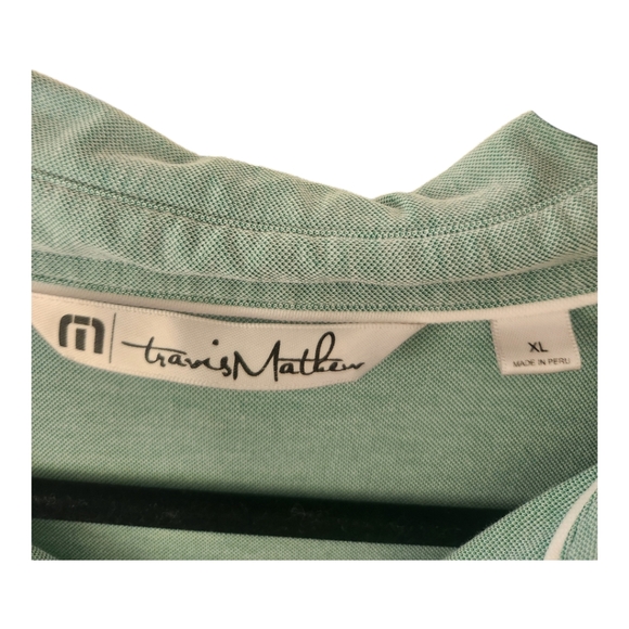 Travis Mathew Pima Cotton Blend Polo Shirt Men XL Heathered Green Golf - Picture 4 of 6